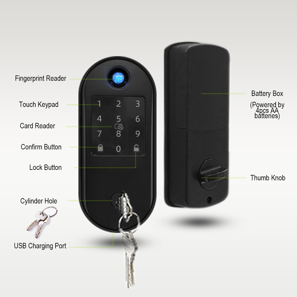 BBDHOME fingerprint ttlock smart  cerradura electronica biometric intelligent digital  deadbolt  door