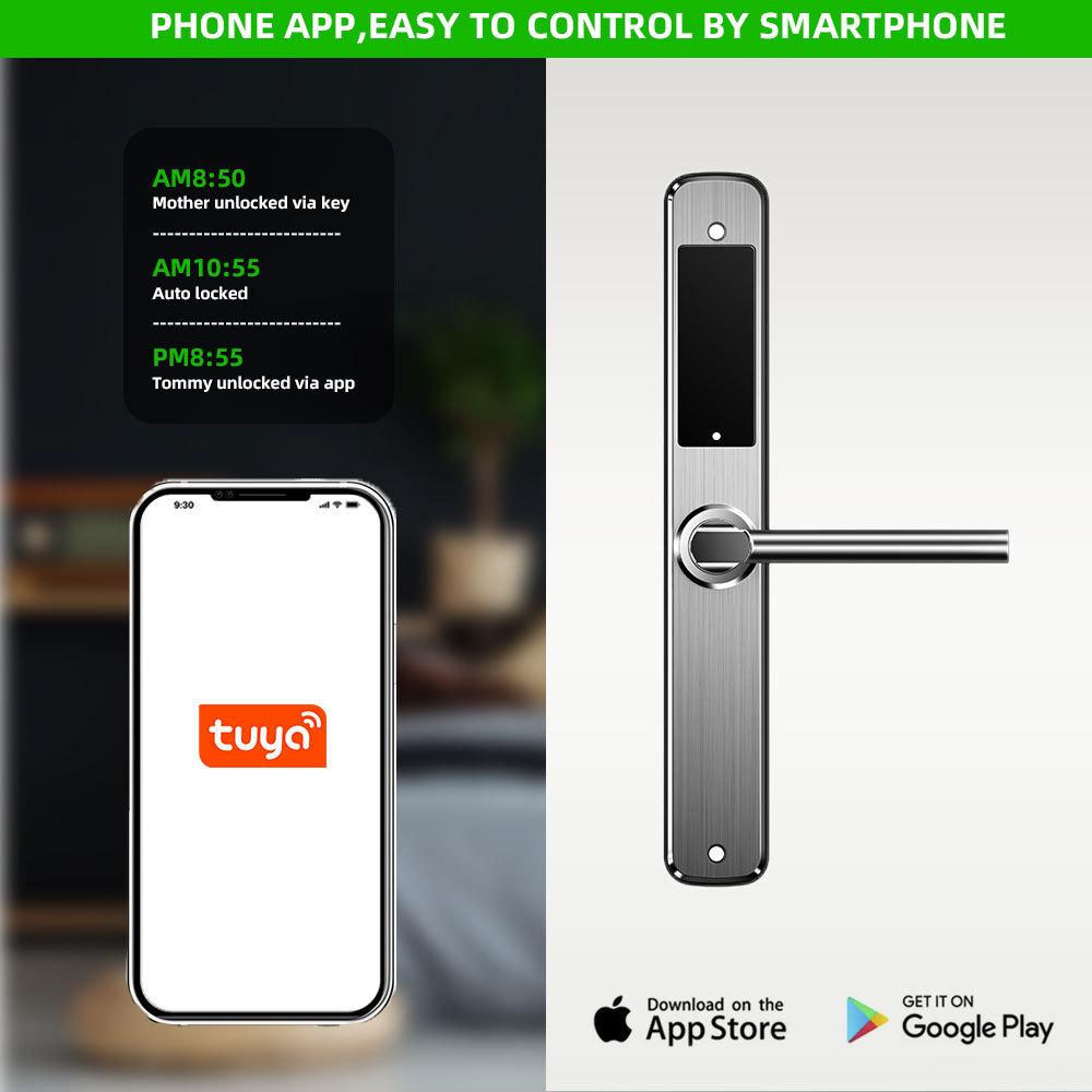 BBDHOME Smart Door Lock Entry Door Smart Lock Waterproof Fingerprint Tuyaapp Smart Door Lock