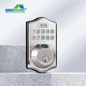 BBDHOME Keyless Entry Door Lock Electronic Keypad Deadbolt with Keys Anti Peek Password Smart Auto Keypad Deadbolt Door Lock