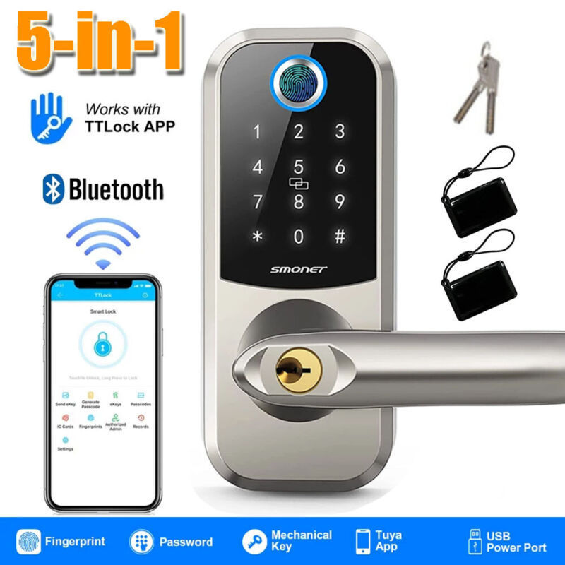 BBDHOME TTLock Tuya App Electronic Smart Door Lock Apartment Home Office Fingerprint Smart Door Lock