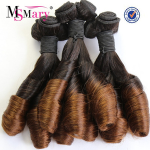 Indian Human Hair Super Double Drawn 13A Grade Bouncy spring curly 1b/30 color virgin cuticle aligned human hair weave