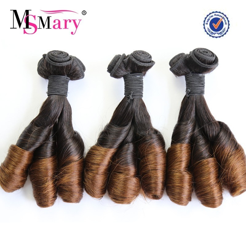 Indian Human Hair Super Double Drawn 13A Grade Bouncy spring curly 1b/30 color virgin cuticle aligned human hair weave