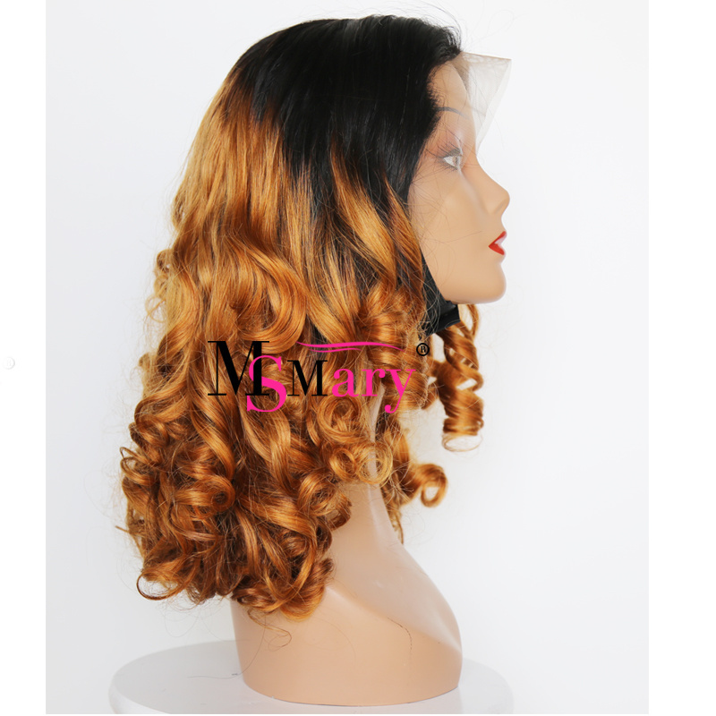 Ms Mary Highlight 12A Magical Curl Cuticle Aligned Super Double Drawn Human Hair Lace Front Wig