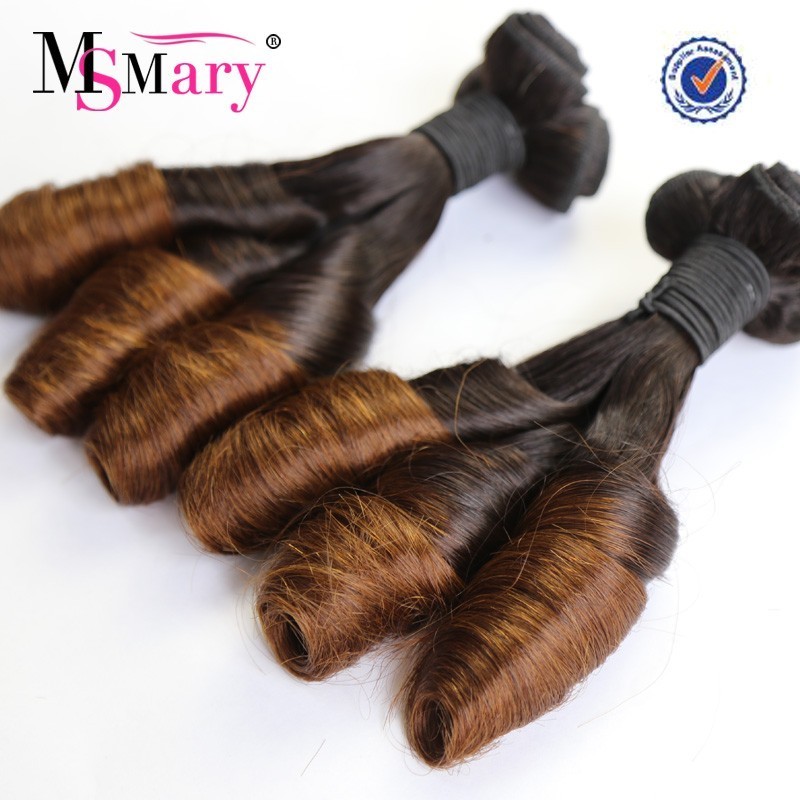 Indian Human Hair Super Double Drawn 13A Grade Bouncy spring curly 1b/30 color virgin cuticle aligned human hair weave