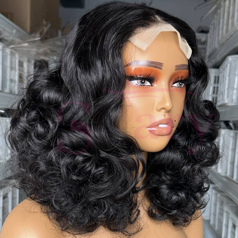 Wholesale Raw Virgin Human Hair Vendor 4*4 Closure Lace Wig Full Density Human Hair 13*4 HD Lace Frontal Wig For Black Women