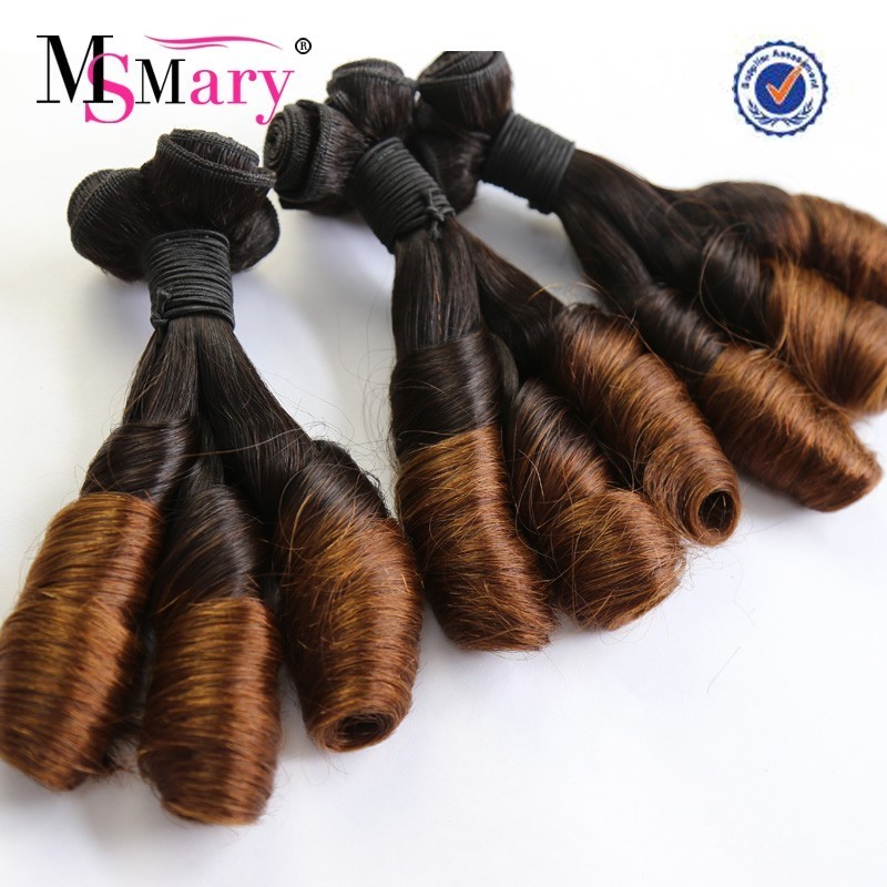 Indian Human Hair Super Double Drawn 13A Grade Bouncy spring curly 1b/30 color virgin cuticle aligned human hair weave