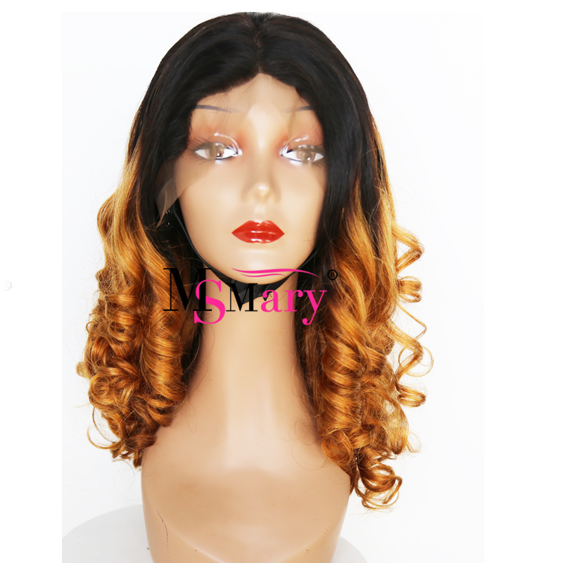 Ms Mary Highlight 12A Magical Curl Cuticle Aligned Super Double Drawn Human Hair Lace Front Wig