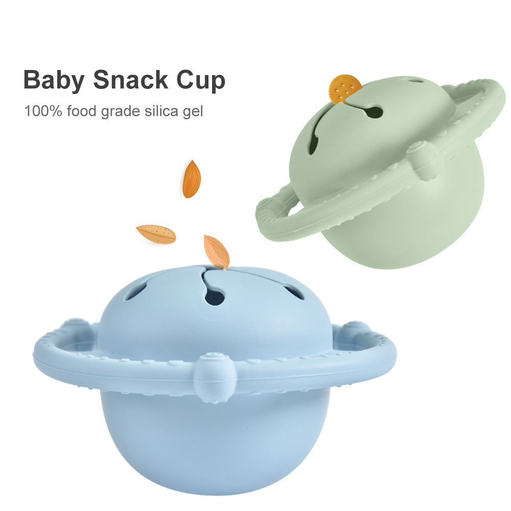 Bpa Free UFO Shape Toddler Infant Training Food Snack Drink Cup Non Spill Sublimation Baby Silicone Sippy Cup