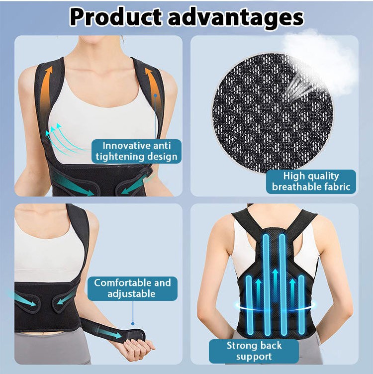 Women Adjustable Brace de posturas hunchback body sport neoprene vest lumbar back support posture corrector belt brace