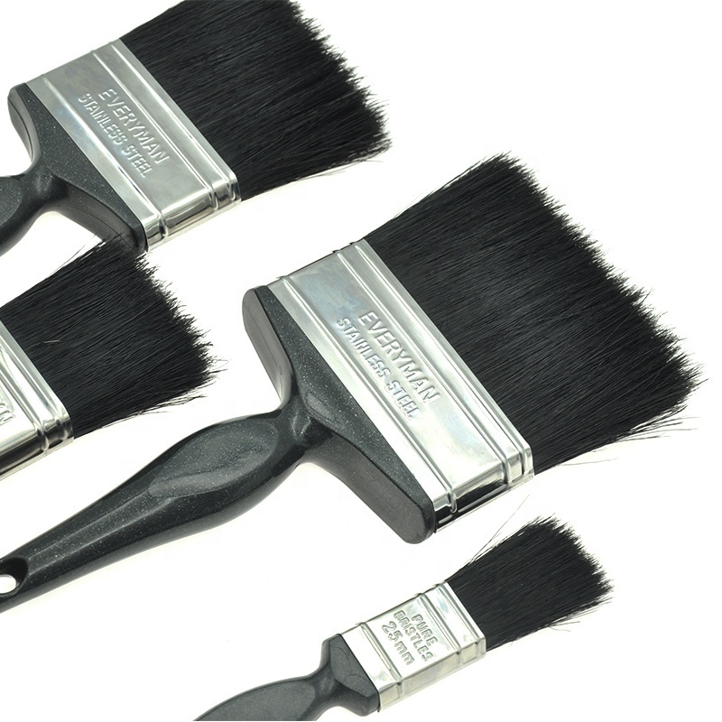 MSN china factory price synthetic filament bristle mixed black plastic handle paint brush