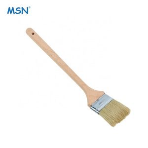 MSN1330 pure bristle long wooden bent handle radiator paint brush wool brushes multi angle radiator paint brush