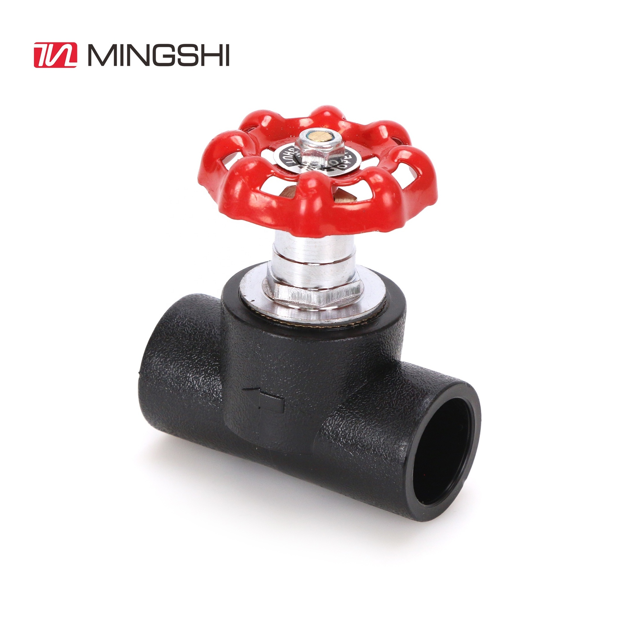 China factory wholesale black color HDPE pipe fitting  PE plumbing fitting Valve