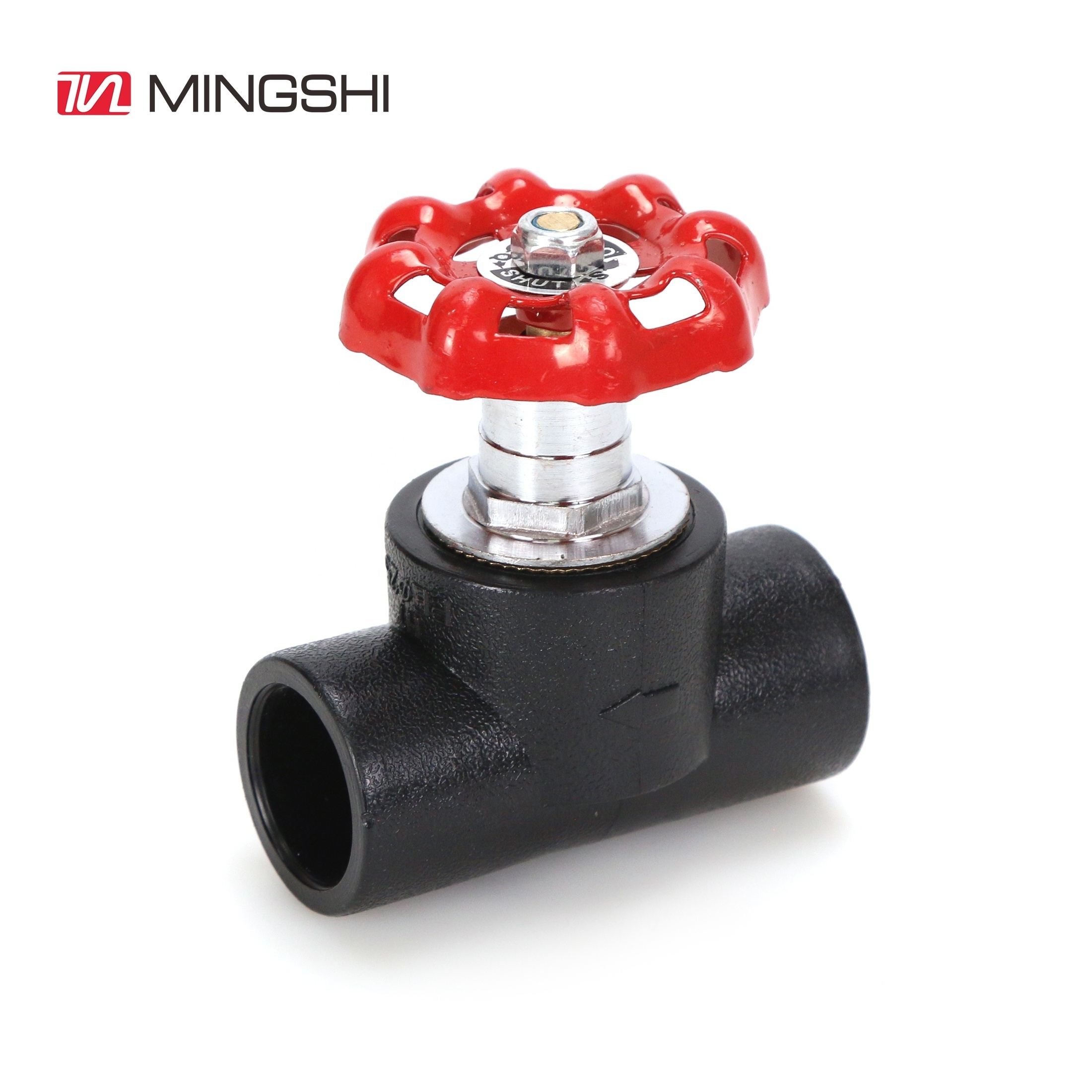 China factory wholesale black color HDPE pipe fitting  PE plumbing fitting Valve