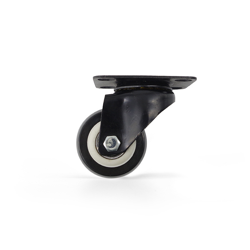 Black powder coat flat Mount Casters Flat support casters for Furniture Caster Wheel for Machine making #7188