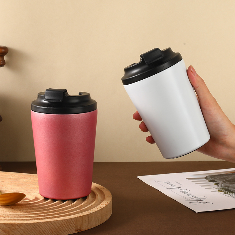 New Fashion Wholesale Reusable Double Wall Vacuum Metal Thermal Coffee Mugs Custom Travel 350ml 12 oz Stainless Steel Coffee Mug