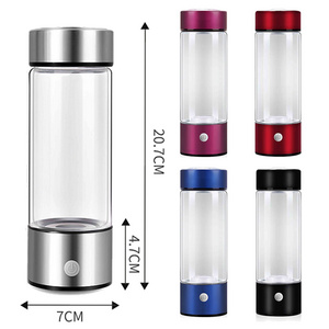 hot new Filter Water Bottle Hydrogen Alkaline Hydrogen Water Bottle 450ml Ionizer Hydrogen Water Generator With Glass Bottle