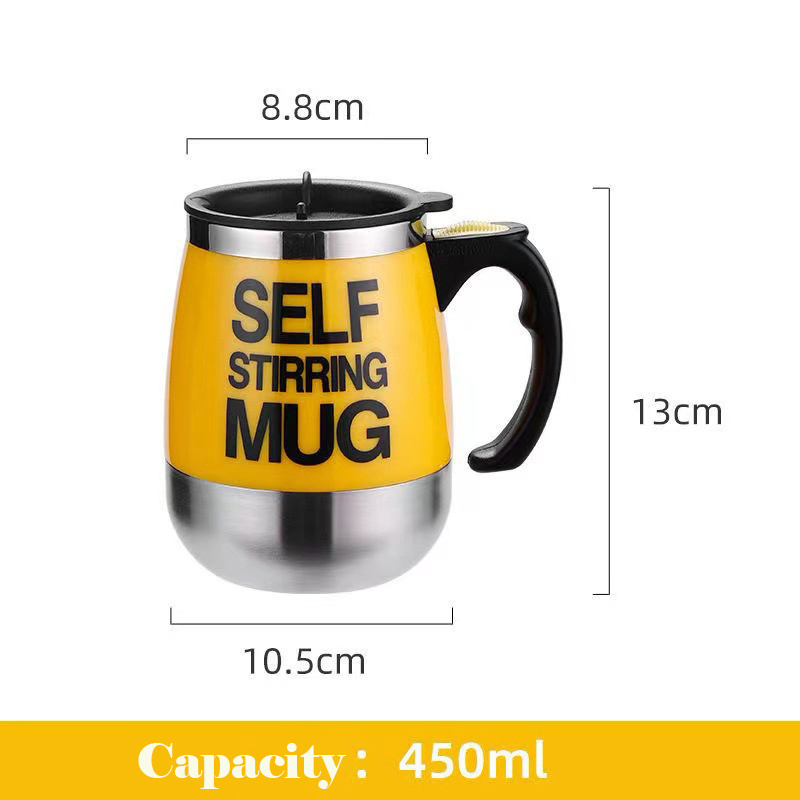 customized stainless steel self stirring mug auto mixing coffee or magnetic mug cup with logo paint battery or rechargeable