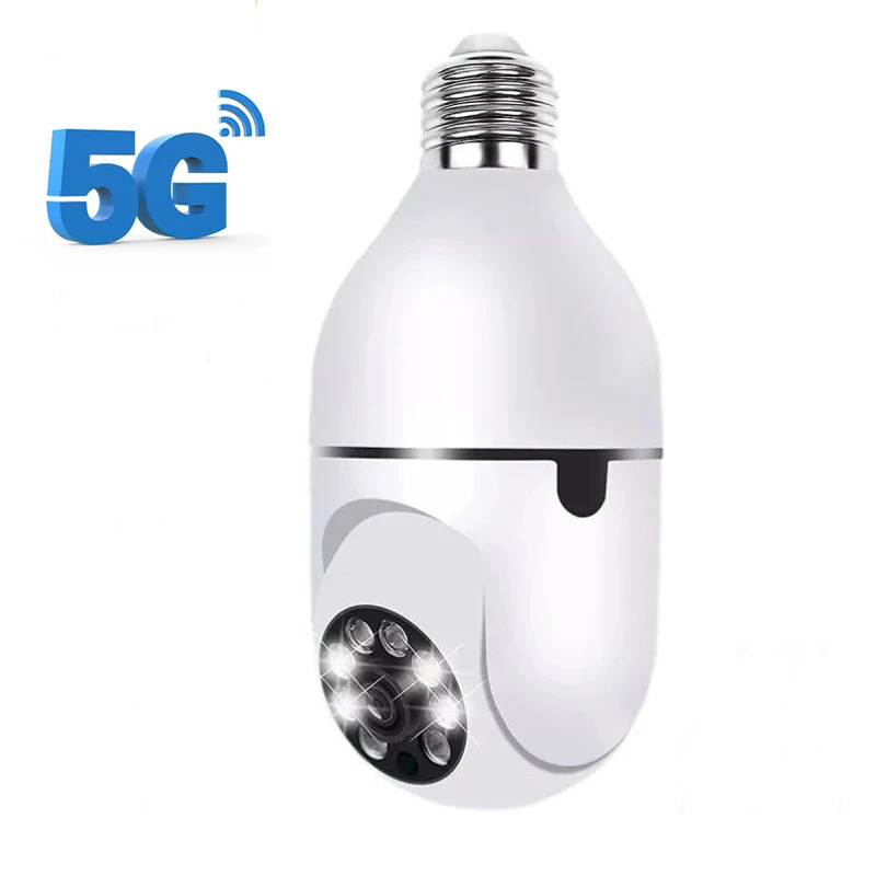 Factory Price 2.4G 5G Dual Band Wifi Light Bulb Camera Smart Indoor Wireless 360 Degree Security CCTV Camara