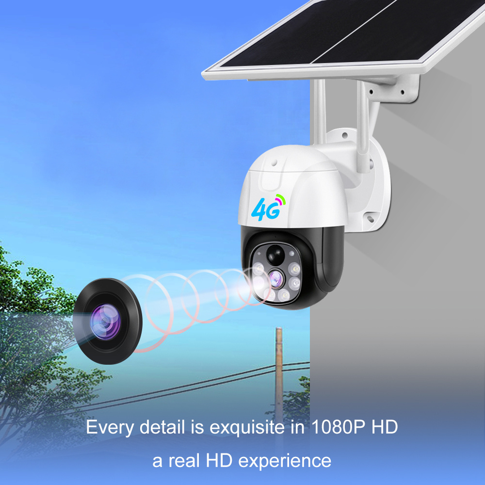 Q26 V380 Wireless Security Solar Outdoor Camera 3MP 4G PTZ Camera De Surveillance With Solar Panel Powered