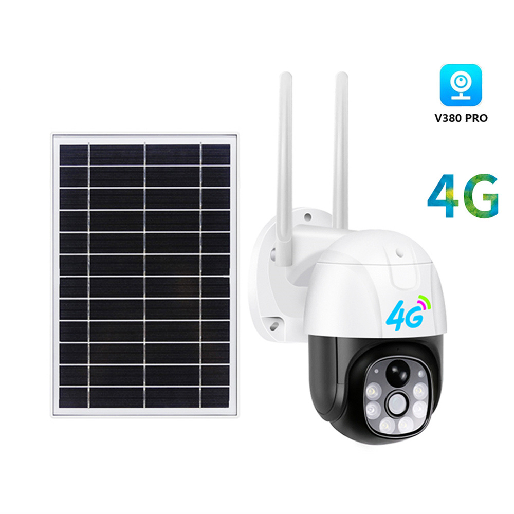 Q26 V380 Wireless Security Solar Outdoor Camera 3MP 4G PTZ Camera De Surveillance With Solar Panel Powered