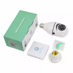 Hot Selling 360 Panoramic Wireless Bulb Camera Outdoor Security  Light Bulb Camera PTZ Wifi IP Camera