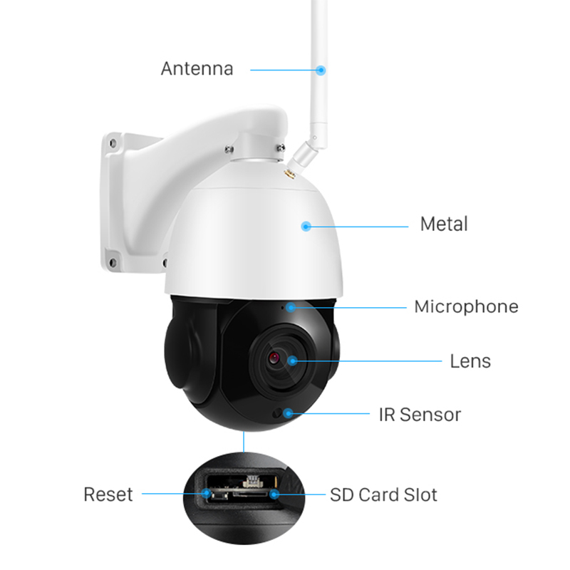 High Quality 4K 5MP 36X Optical Zoom Wifi Camera Network Speed Dome Outdoor PTZ Wireless IP Camera Outdoor ICSEE CCTV Cameras