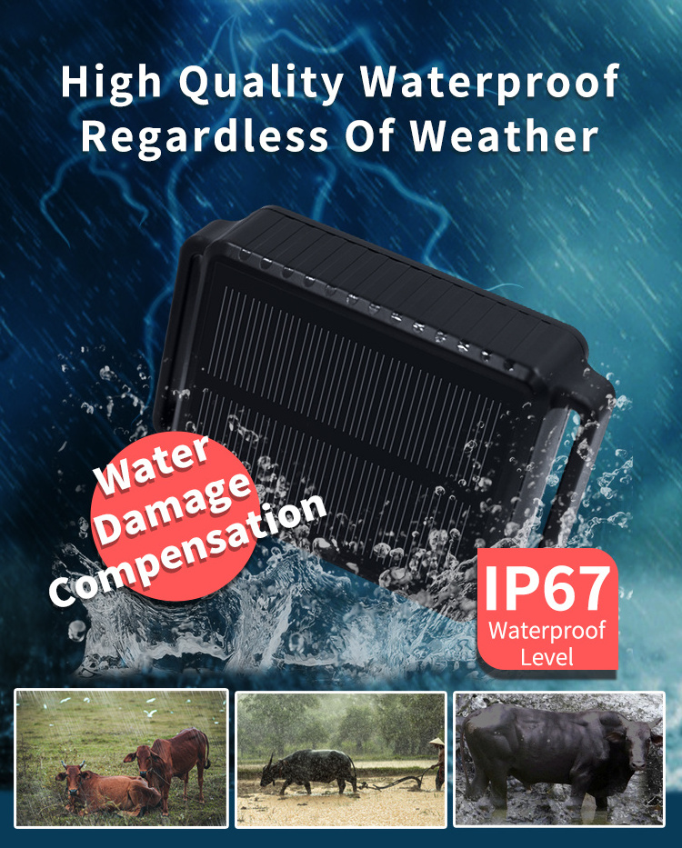 B30 Waterproof 4G Solar GPS Tracker Solar Powered Collar Charging Locator Tracking Device For Animal Sheep Cow Pets