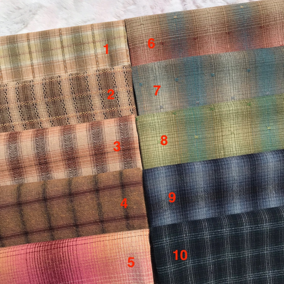 10 Colors Japanese Yarn-Dyed Fabric Handmade Diy Patchwork Fabric 100% Cotton Checked Fabric For Shirts Lightweight Suits