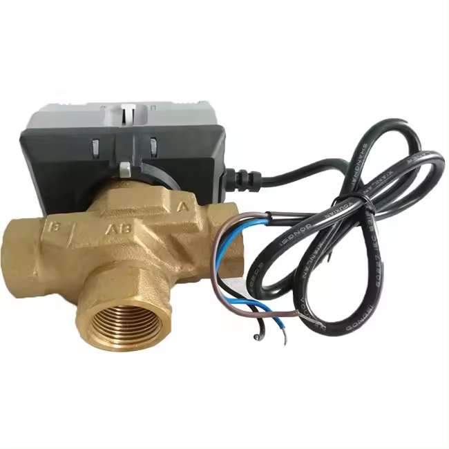 Water Flow Control Switch 220V Motorized Solenoid Valve HVAC Device for Fan Coil Units System