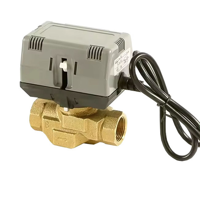 Water Flow Control Switch 220V Motorized Solenoid Valve HVAC Device for Fan Coil Units System