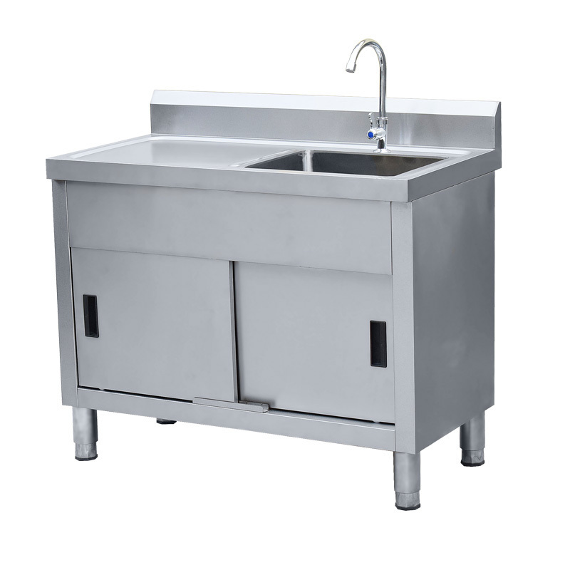 commercial kitchen sink wash basin cabinet Single bowl free standing heavy duty stainless steel sink stand