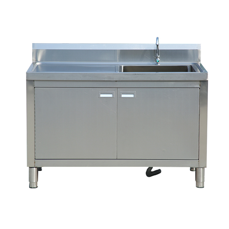 commercial kitchen sink wash basin cabinet Single bowl free standing heavy duty stainless steel sink stand