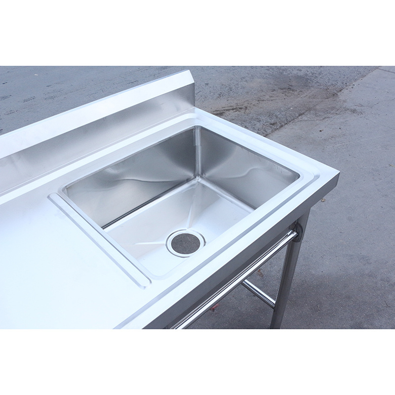 commercial kitchen sink wash basin cabinet Single bowl free standing heavy duty stainless steel sink stand