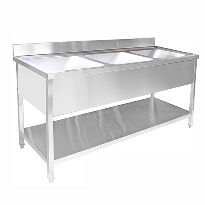 Chinese Factory Direct Stainless Steel Commercial Kitchen Compartment Sink in Restaurant