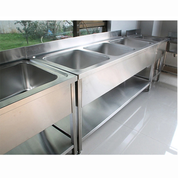 Chinese Factory Direct Stainless Steel Commercial Kitchen Compartment Sink in Restaurant