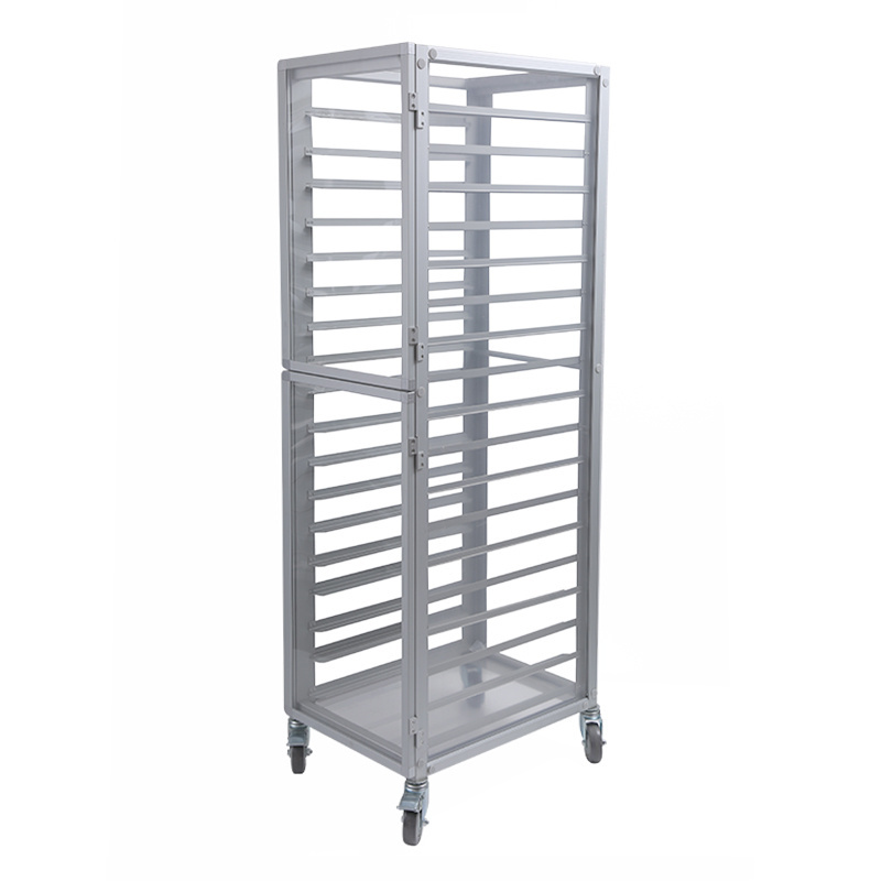 Multilayer Stainless Steel Bakery Bread Cooling Trolley / Tray Rack Trolley