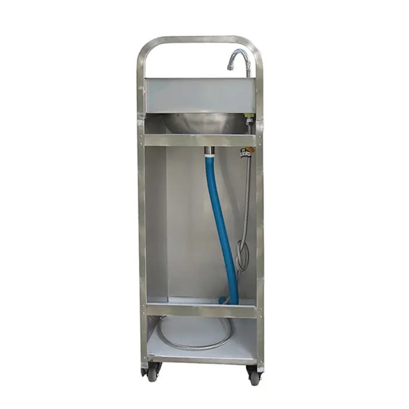 Stainless Steel Unmovable Foot Pedal Foot Operated Mobile Hand Wash Sink Portable Sink wash hand cabinet