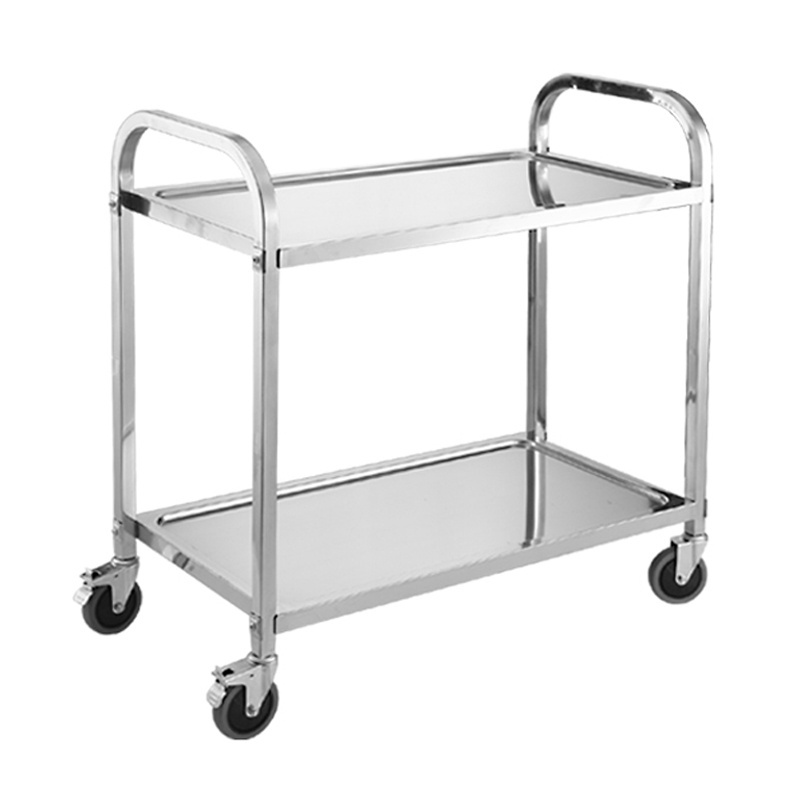 High Quality Cheap Prices Restaurant Stainless Steel Kitchen Food Trolley Dining Service Cart With Wheels