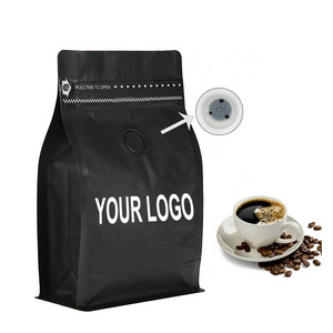 Coffee bag printed 12 oz coffee bag black flat bottom coffee bag with valve