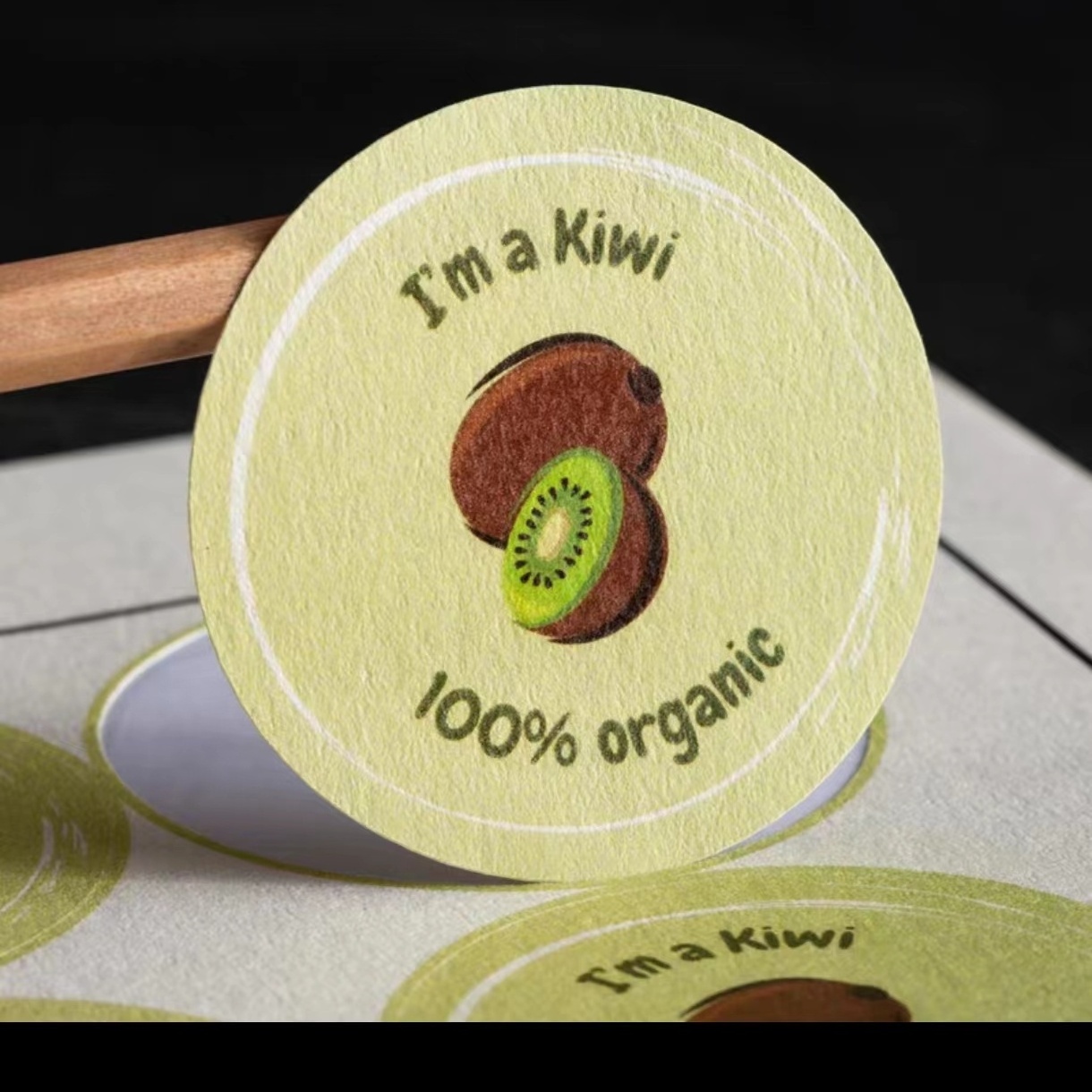 Waterproof self-adhesive stickers customized labels bamboo  paper    in various types customized