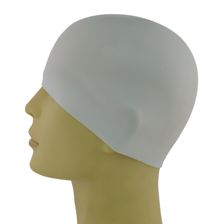 adult silicone 3D dome swim cap with ear protection