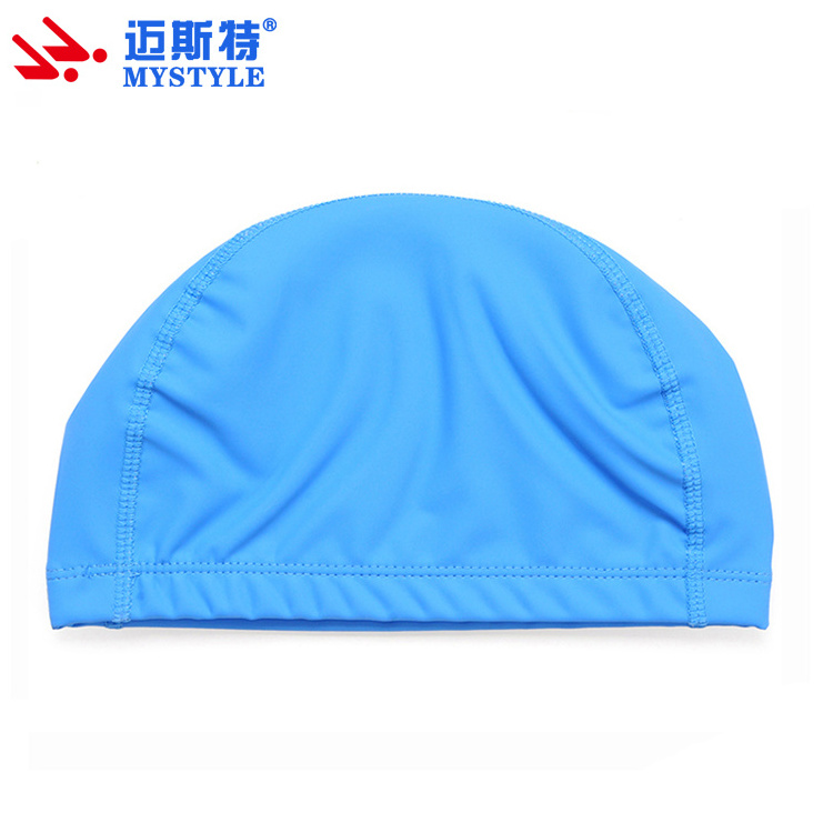 Lycra material PU coated swimming cap wholesale