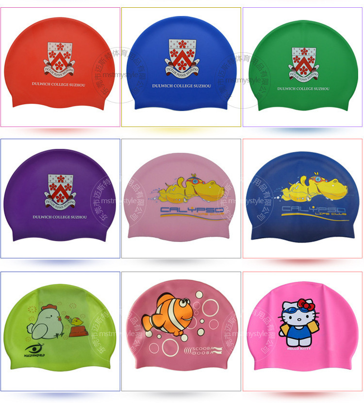 OEM and ODM design custom silicone children swim cap Waterproof Swim Hat