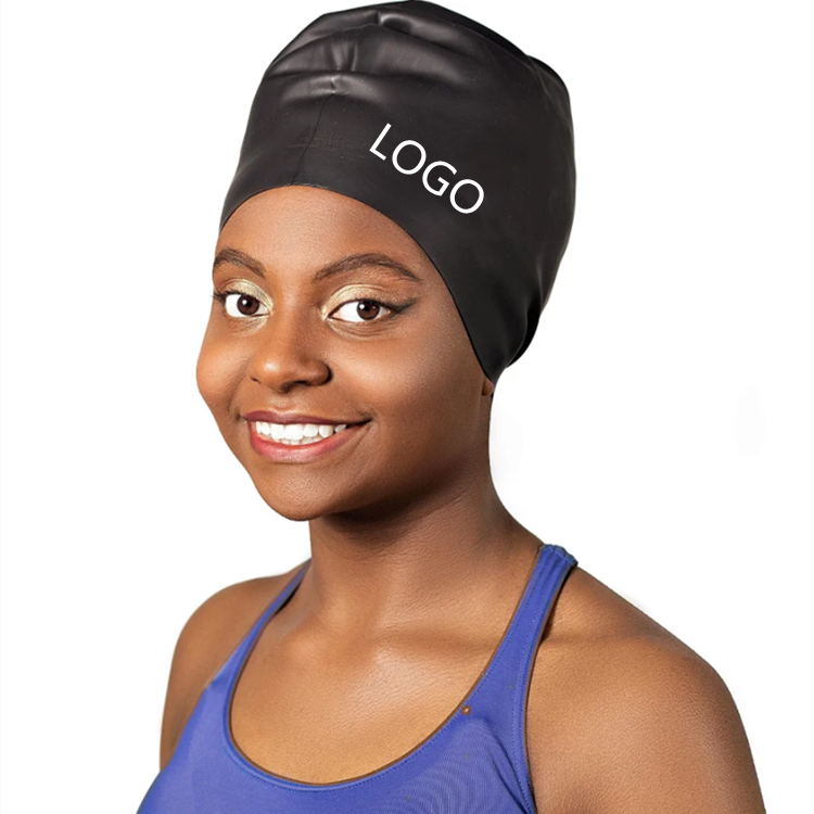 Customized Logo XL Silicone Dreadlocks Swim Cap for long hair