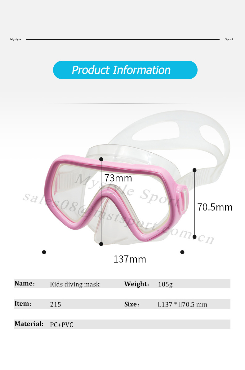 Swim Mask Dive Goggles Swimming Goggles with Nose Cover Snorkeling Gear Junior Kids Snorkel Mask for Scuba Diving