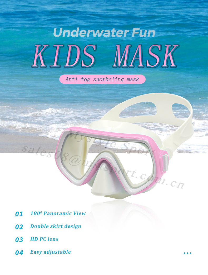 Swim Mask Dive Goggles Swimming Goggles with Nose Cover Snorkeling Gear Junior Kids Snorkel Mask for Scuba Diving