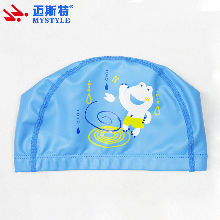 Lycra material PU coated swimming cap wholesale