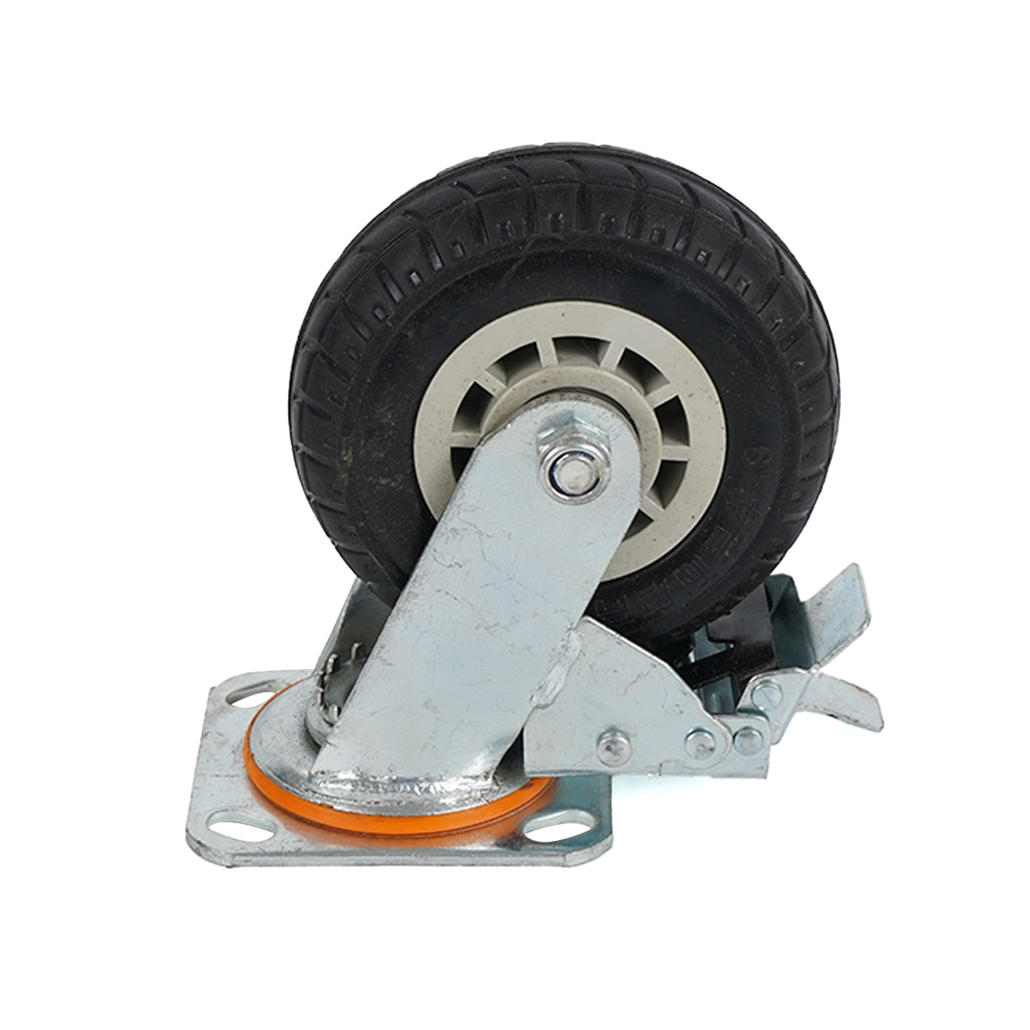 Heavy Duty Galvanized Pneumatic Swivel Plate Wheel Caster with 8 inch Rubber Air Tires