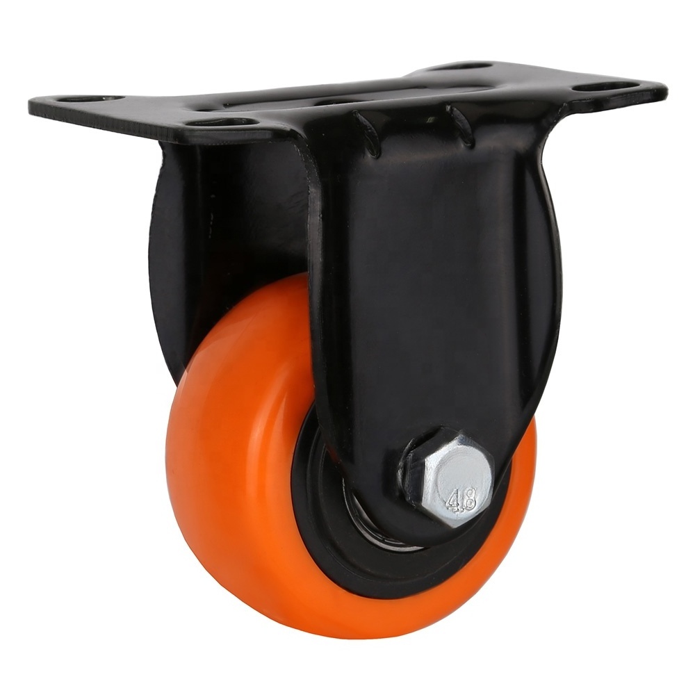 Load 50kg to 90kg 1.5inch to 3inch small scaffold polyurethane orange caster wheel