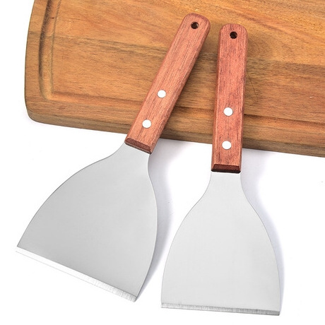 BBQ Grilling Steak Pizza Pancakes Spatula Wooden BBQ Grill scraper for BBQ Grill and Flat Top Griddle